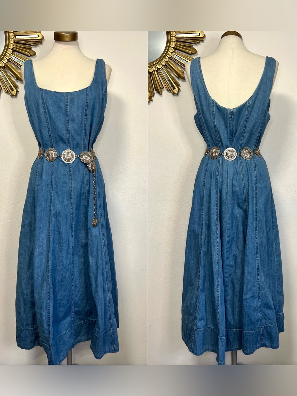 Banana Republic Denim Seamed Midi Dress